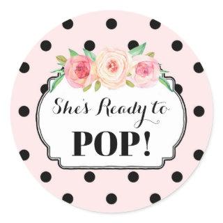 Pink Black Dots She's Ready to Pop Favor Tags
