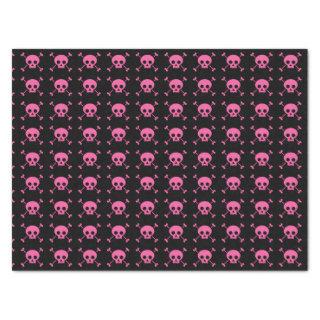 Pink Black Skull Pattern Goth Girl Tissue Paper
