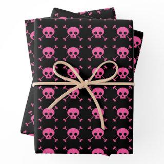 Pink Black Skull Pattern Goth Girl  Sheets