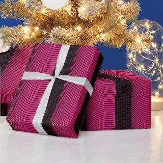 Pink Black Stripe Pattern Birthday Christmas Cute