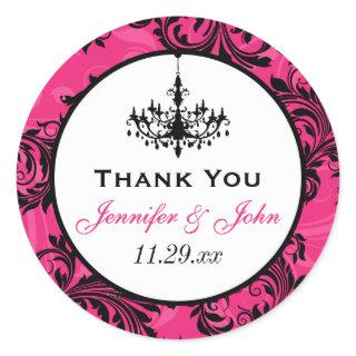 Pink Black White Chandelier Scroll Wedding Sticker