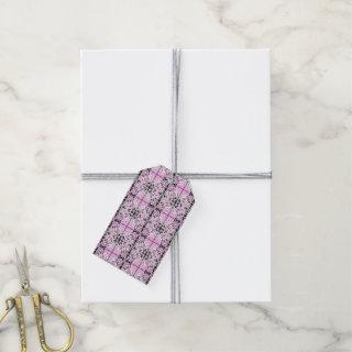 Pink Black White Curly Abstract Repeat Pattern  Gift Tags
