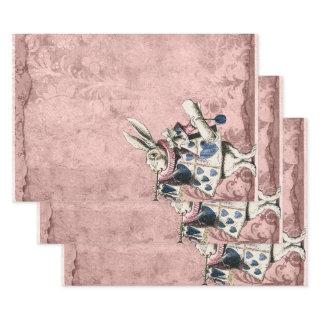 Pink Blue Herald White Rabbit Alice in Wonderland  Sheets