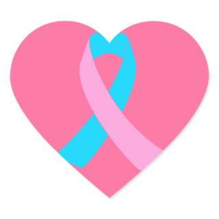 Pink & Blue - Infertility Awareness Ribbon Heart Sticker