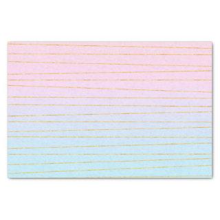 Pink Blue Ombre with Gold Lines Tissue Paper