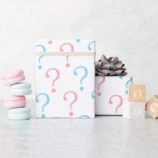 Pink blue Question mark gender reveal wrap