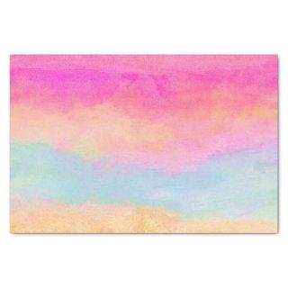 Pink Blue Yellow Rainbow Abstract Stripes Tissue Paper