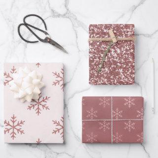 Pink Blush Elegant Snowflake | Christmas Holiday  Sheets