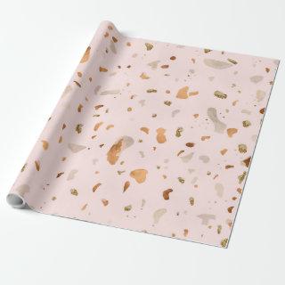 Pink Blush Terrazzo With Gold Copper Spots