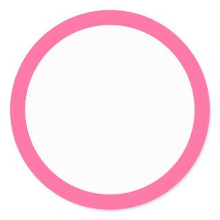 Pink border blank classic round sticker