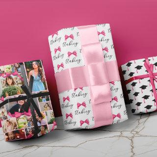 Pink Bow 12 Photo Collage Graduation Patterns  Sheets
