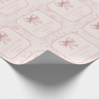 Pink Bow Coquette Toile Milestone Custom Birthday