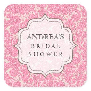 Pink Bridal Shower Dessert Table Tag Label