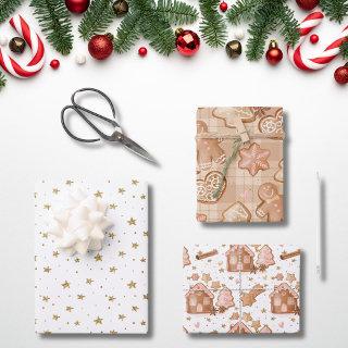 Pink Brown Gingerbread Men House Stars Cinnamon  Sheets