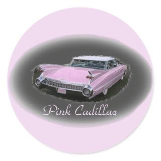 Pink Cadillac Flash Classic Round Sticker