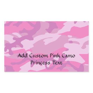 Pink Camo Camoflauge Rectangular Sticker