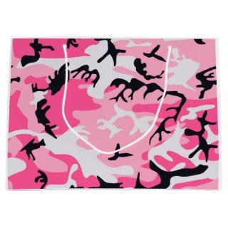 Pink Camo Camouflage Pattern Large Gift Bag