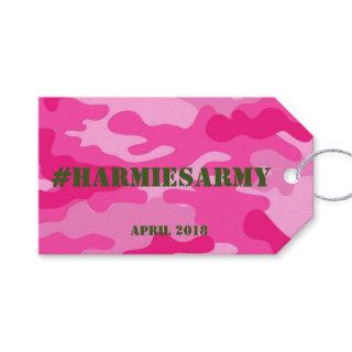 Pink Camouflage Bachelorette Hashtag Gift Tags