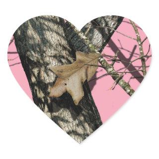 Pink Camouflage Heart Sticker