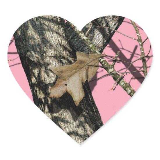 Pink Camouflage Heart Sticker