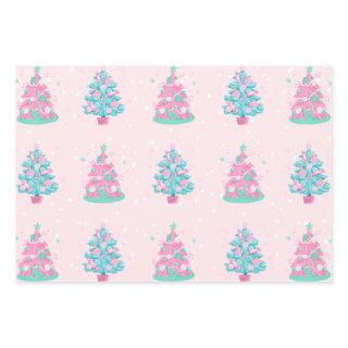 Pink Candyland Christmas Trees Pattern   Sheets
