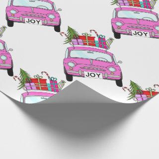 Pink Car with Christmas Gifts