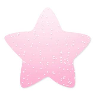 Pink Champagne with Tiny Bubbles Background Art Star Sticker