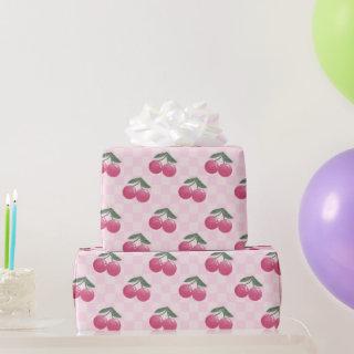 Pink Cherries Y2K Cute Retro Pattern