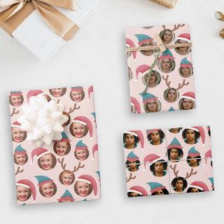 Pink Christmas Crew Three Photo Custom  Sheets