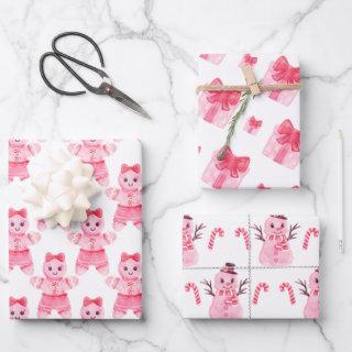 Pink Christmas Girl Gingerbread Candy Cane Gift     Sheets
