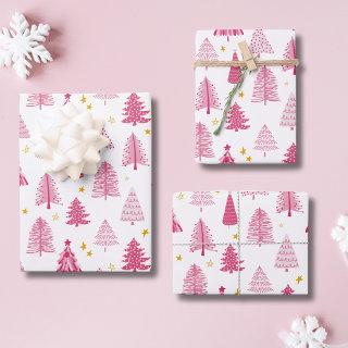 Pink Christmas Holiday tree  Sheets