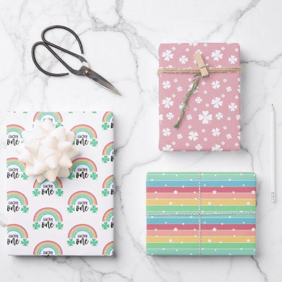 Pink Clover & Rainbow Lucky One First Birthday  Sheets