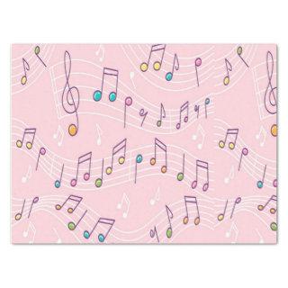 Pink colorful music note pattern musician musical  tissue paper