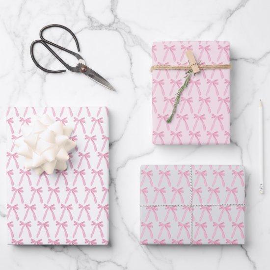 Pink Coquette Bows Galentine Ribbons  Sheets