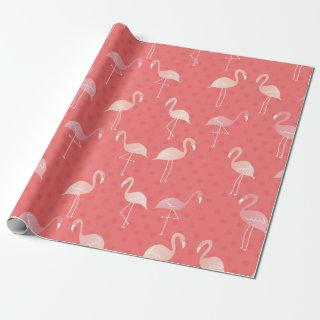 Pink Coral Red Flamingo Seamless Pattern