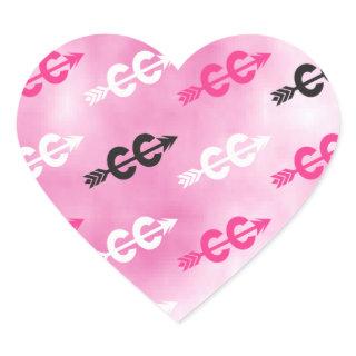 PINK Cross Country Running Arrow Symbols Stickers