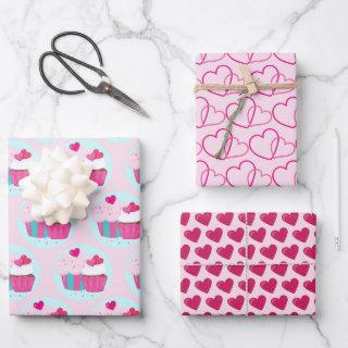 Pink Cupcakes and Hearts  Sheets