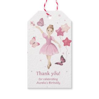 Pink Cute Ballerina Thank You Gift Tags