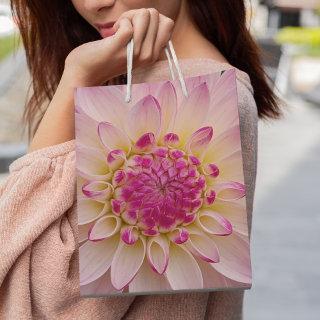 Pink Dahlia Petals Floral Macro Photo Medium Gift Bag