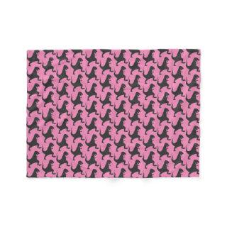 Pink Dinosaur Christmas Fleece Blanket