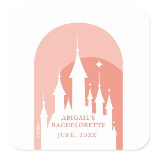 Pink Disney Princess Castle Bachelorette Party Square Sticker