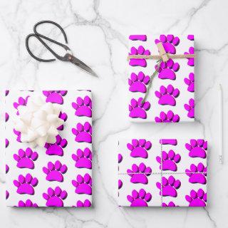 Pink Dog Paw 3D Art Pattern  Sheets