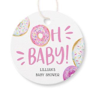 Pink Donut Baby Sprinkle Favor Tags