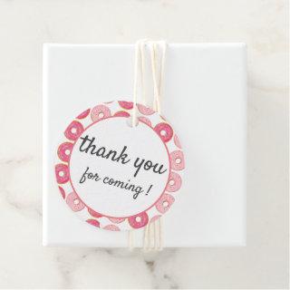 Pink Donuts Round Gift Tags