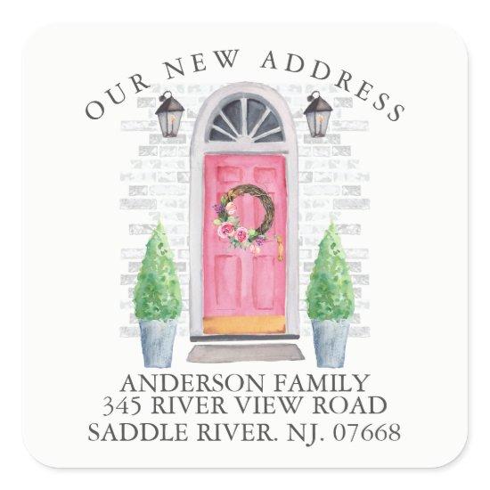 Pink Door | New Home Address Label Sticker