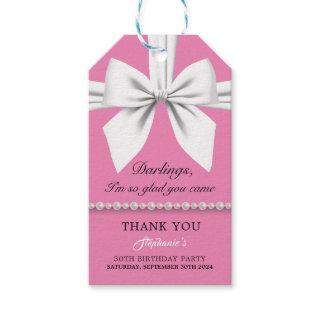 Pink Elegant Fancy Tiffany Birthday Thank You Gift Tags