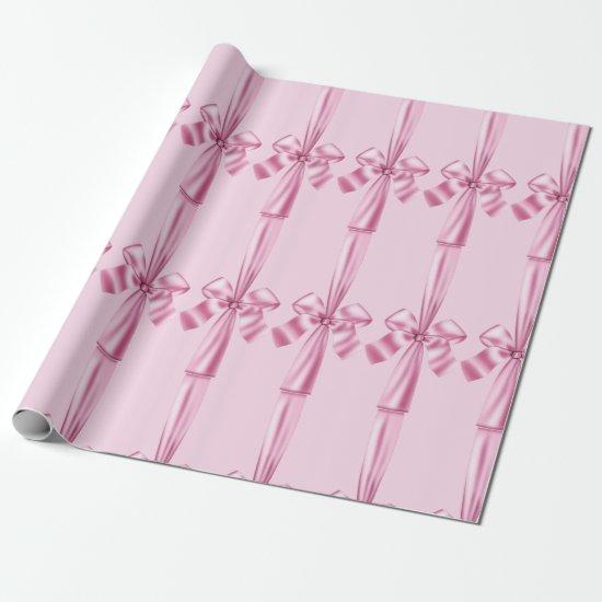 Pink Faux Satin Ribbon Bow