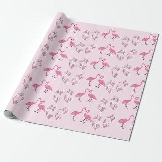 Pink Flamingo Birds Pattern