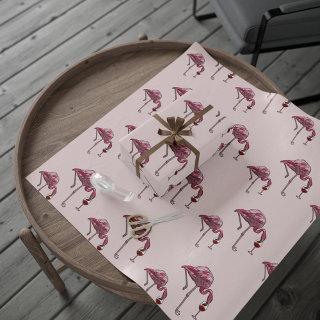 Pink Flamingo Pattern Wine Drinker Funny