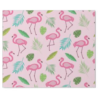 Pink Flamingo Pattern with Tropical leaves